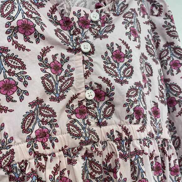 ~ crewcuts Sz 5 Floral Dress J.Crew Tiered Ruffles Pink Blue Button Front Crew - Picture 4 of 12